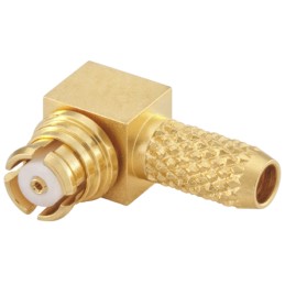 1 pcs - Rosenberger, jack Cable Mount SMP Connector, 50Ω, Crimp, Solder Termination, Right Angle Body