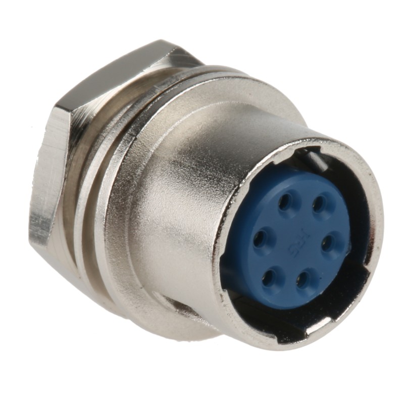 1 pcs - Hirose Circular Connector, 6 Contacts, Panel Mount, Miniature Connector, Socket, Female, HR10 Series