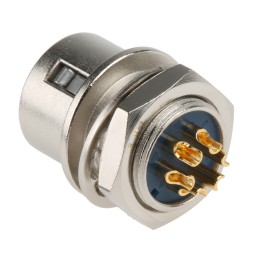 1 pcs - Hirose Circular Connector, 6 Contacts, Panel Mount, Miniature Connector, Socket, Female, HR10 Series