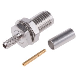 1 pcs - Radiall, jack Panel Mount SMA Connector, 50Ω, Crimp Termination, Straight Body