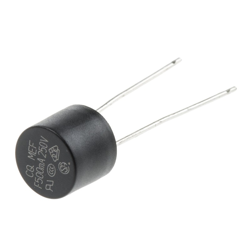 10 pcs - RS PROPC Board Non Resettable Fuse, Radial 500mA, 250V ac