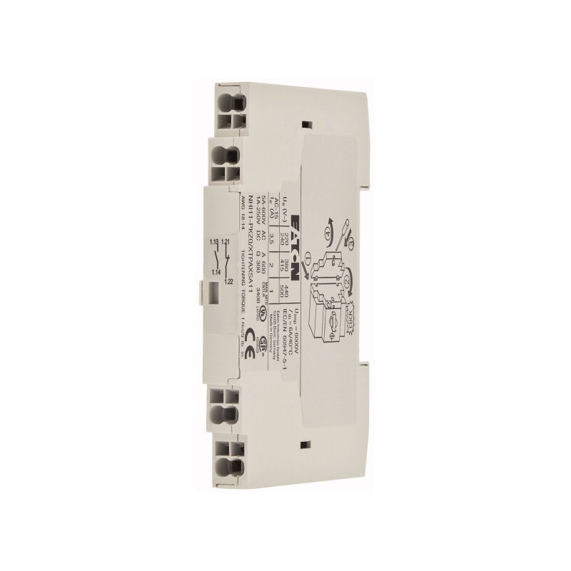 1 pcs - Eaton Auxiliary Contact, 2 Contact, 1 NC, 1 NO, Front Fixing