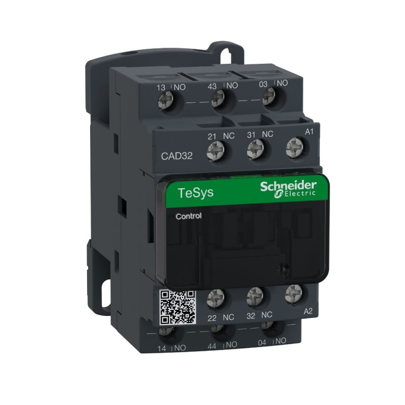 1 pcs - Schneider Electric Control Relay 3 NO + 2 NC, 10 A Contact Rating, 5.4 W, 127 V, TeSys