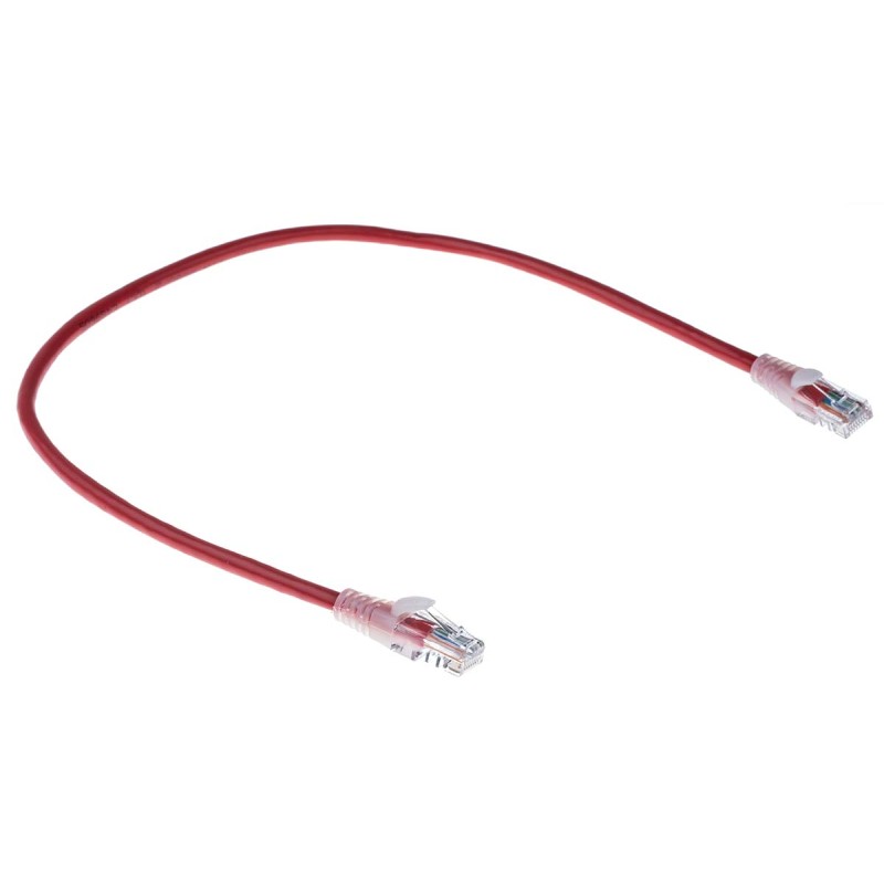 1 pcs - RS PRO Cat5e Male RJ45 to Male RJ45 Ethernet Cable, U/UTP, Red PVC Sheath, 0.5m
