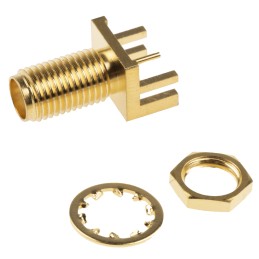 1 pcs - RS PRO, jack Edge Mount SMA Connector, 50Ω, Solder Termination, Straight Body