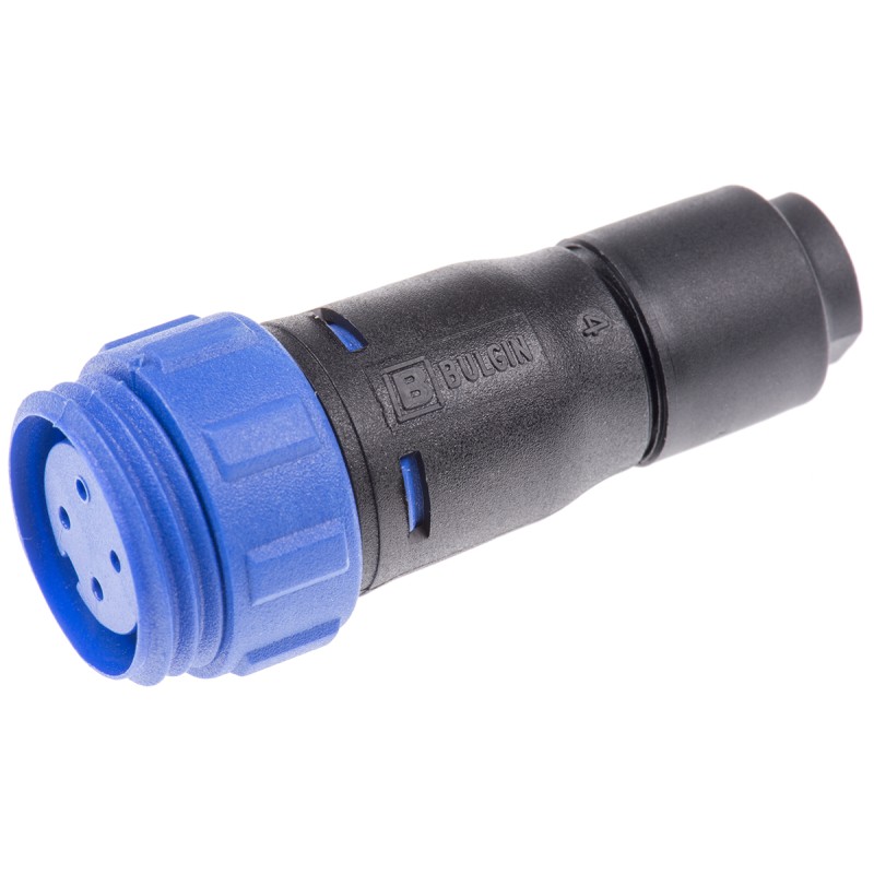 1 pcs - Bulgin Circular Connector, 4 Contacts, Cable Mount, Miniature Connector, Socket, Female, IP68, Buccaneer 400 Series