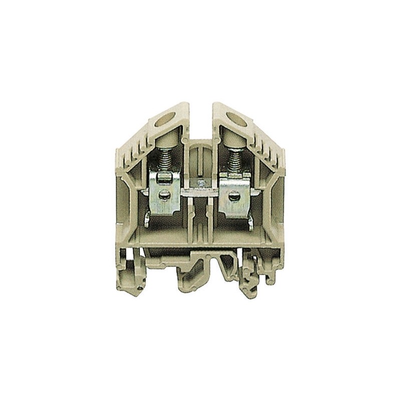 10 pcs - RS PRO Brown DIN Rail Terminal Block, 2.5 - 16mm², Screw Termination