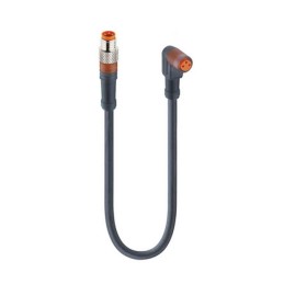 1 pcs - Lumberg Automation Straight Male 3 way M8 to Right Angle Female 3 way M8 Sensor Actuator Cable, 1m