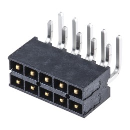 1 pcs - Samtec IPT1 Series Right Angle Through Hole PCB Header, 10 Contact(s), 2.54mm Pitch, 2 Row(s), Shrouded