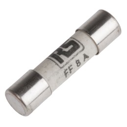 10 pcs - RS PRO 8A FF Ceramic Cartridge Fuse, 5 x 20mm