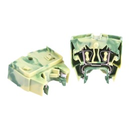 10 pcs - Wago 264 Series Green/Yellow Earth Terminal Block, 2.5mm², Single-Level, Cage Clamp Termination