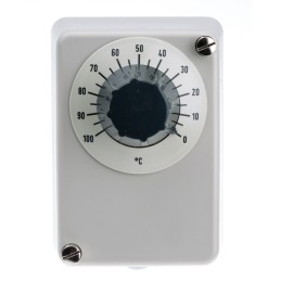 1 pcs - Jumo Capillary Thermostat, +100°C Max, NO/NC, Automatic Reset, Surface Mount