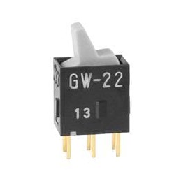 1 pcs : GW22LHP - Rocker Switches DPDT ON-ON GRY PADDLE ACTUATOR