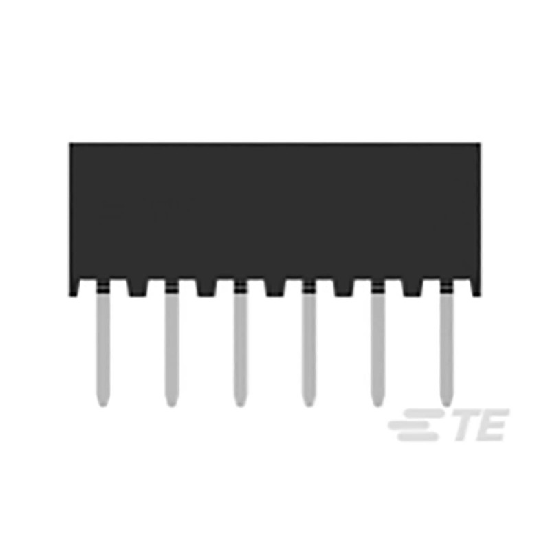 10 pcs - TE Connectivity AMPMODU Series Straight Through Hole Mount PCB Socket, 6-Contact, 1-Row, 2mm Pitch, Solder Termination