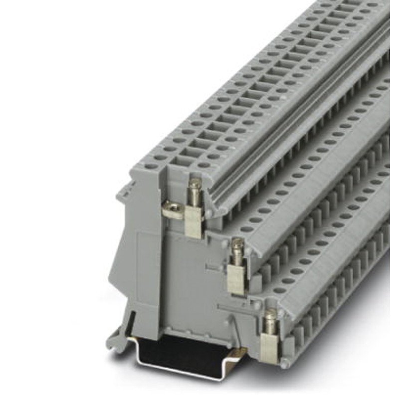 1 pcs - Phoenix Contact DIK 1.5 Series Grey Non-Fused DIN Rail Terminal, 2.5mm², Triple-Level, Screw Termination