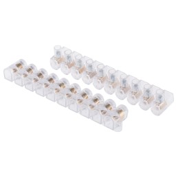 10 pcs - RS PRO Non-Fused Terminal Block, 10-Way, 24A, 1.5 mm² Wire, Screw Termination