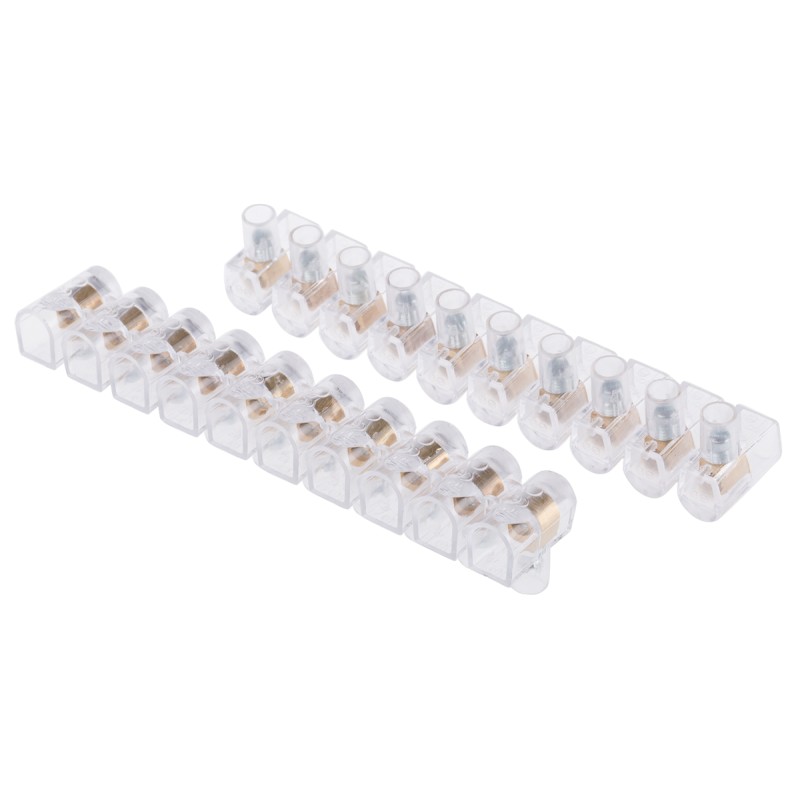 10 pcs - RS PRO Non-Fused Terminal Block, 10-Way, 24A, 1.5 mm² Wire, Screw Termination