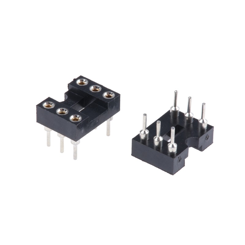 10 pcs - ASSMANN WSW 2.54mm Pitch Vertical 6 Way, Through Hole Turned Pin Open Frame IC Dip Socket, 3A