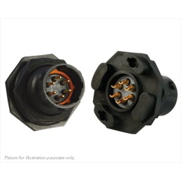 1 pcs - Souriau Circular Connector, 6 Contacts, Panel Mount, Plug, Male, IP68, IP69K, UTS Series