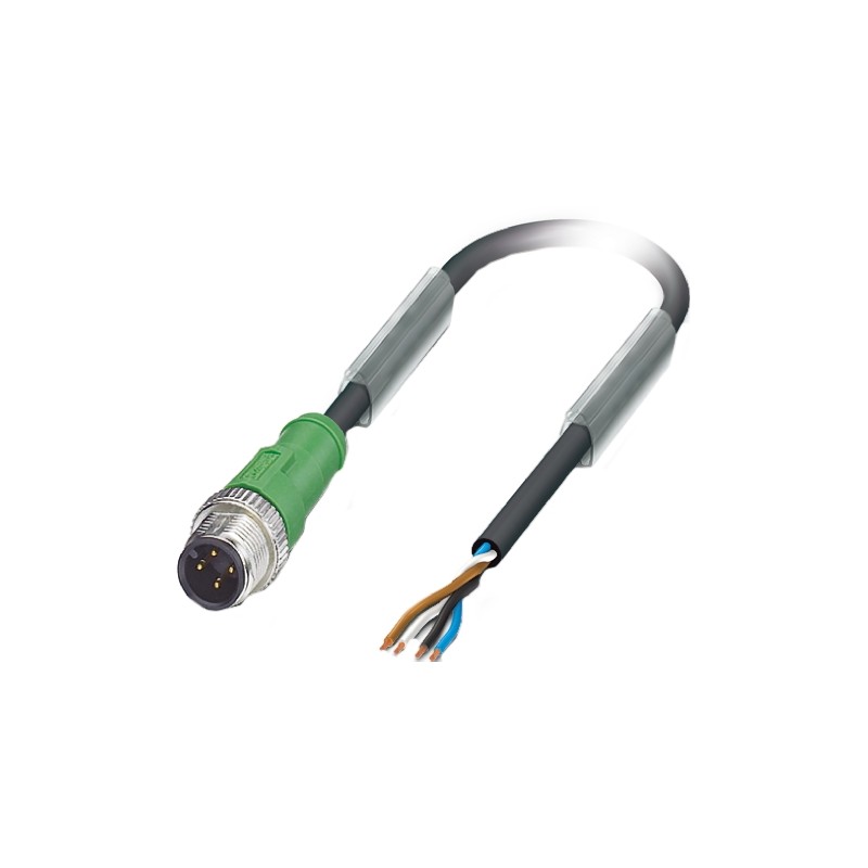 1 pcs - Phoenix Contact Straight Male 4 way M12 to Unterminated Sensor Actuator Cable, 1.5m