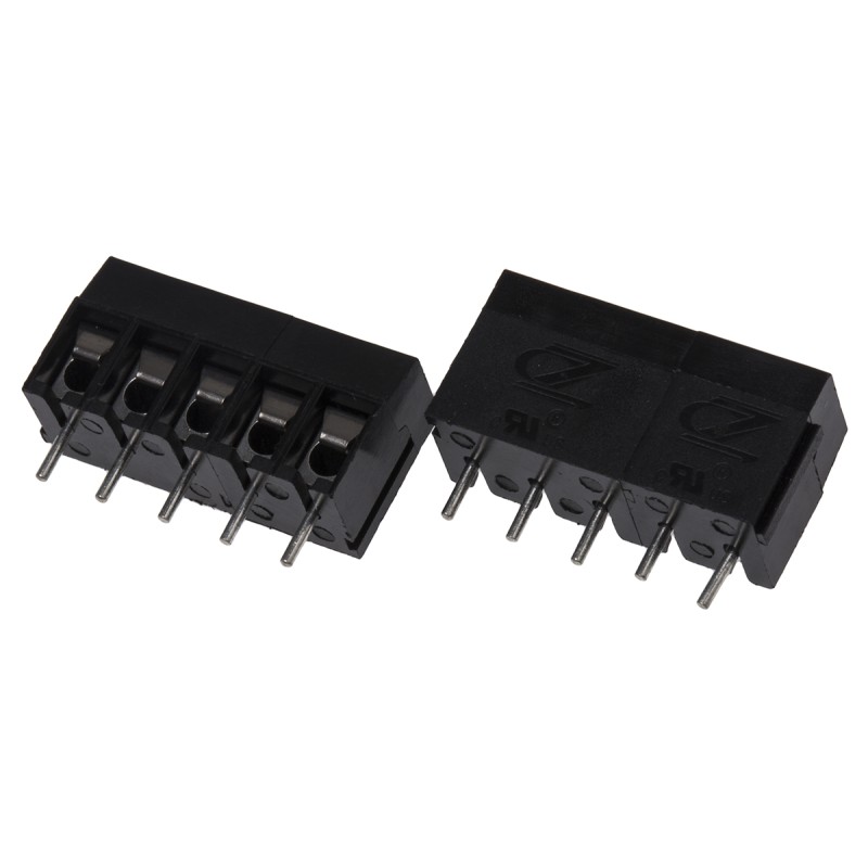 10 pcs - RS PRO PCB Terminal Block, 5-Contact, 5mm Pitch, Through Hole Mount, 1-Row, Screw Termination