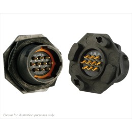 1 pcs - Souriau Circular Connector, 10 Contacts, Panel Mount, Plug, Male, IP68, IP69K, UTS Series