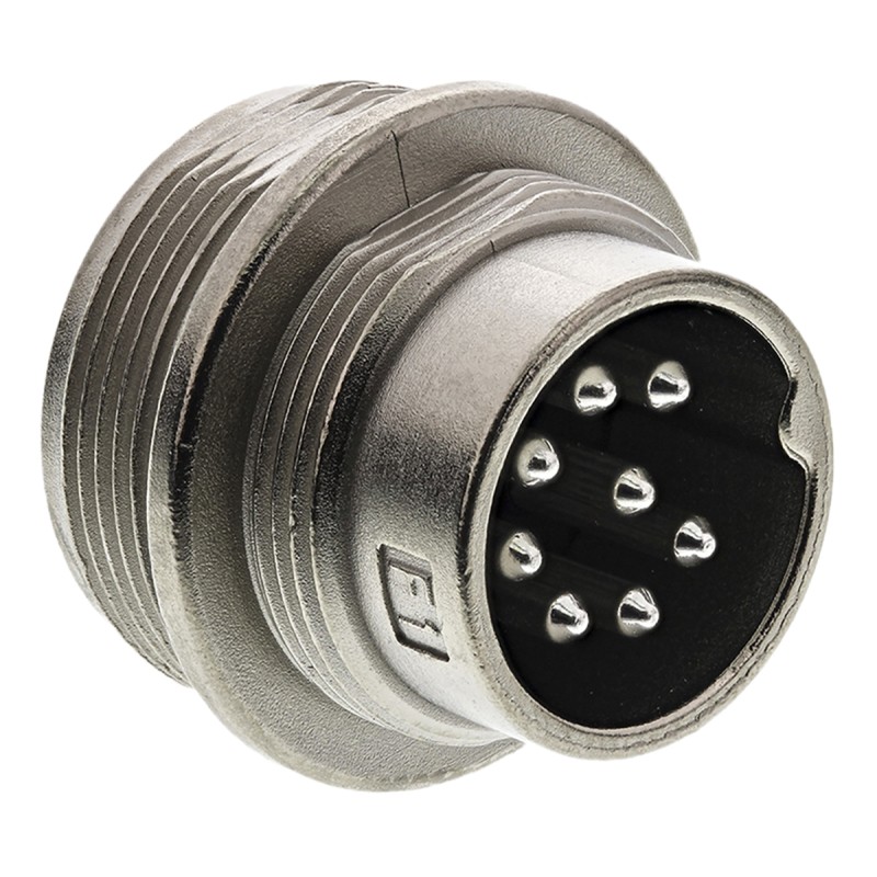 1 pcs - Amphenol C 091 D Series, 8 Pole Din Plug Plug, 5A, 100 V ac/dc IP67