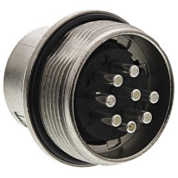 1 pcs - Amphenol C 091 D Series, 8 Pole Din Plug Plug, 5A, 100 V ac/dc IP67