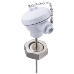 1 pcs - RS PRO PT100 RTD Sensor, 6mm Dia, 125mm Long, 4 Wire, RJT Nut, Class B +150°C Max