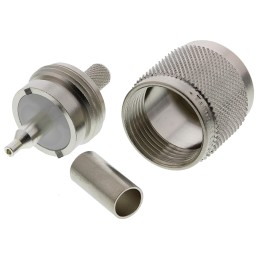 1 pcs - Telegartner, Plug Cable Mount UHF Connector, Crimp Termination, Straight Body