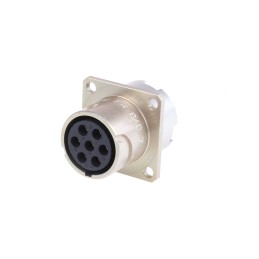 1 pcs - Souriau Circular Connector, 7 Contacts, Panel Mount, Socket, Female, IP65, 840 Series
