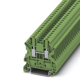 1 pcs - Phoenix Contact UT 4 GN Series Green Feed Through Terminal Block, 4mm², Single-Level, Screw Termination