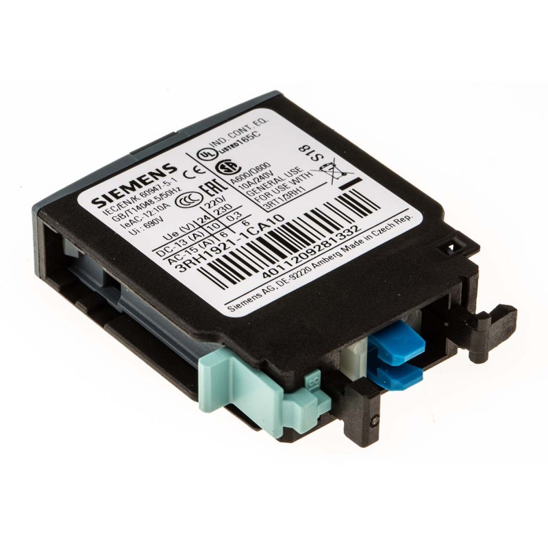 1 pcs - Siemens Auxiliary Contact, 1 Contact, 1NO, Snap-On, Sirius Classic