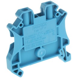 10 pcs - Phoenix Contact UT 4 BU Series Blue Feed Through Terminal Block, 0.14 - 4mm², Single-Level, Screw Termination,