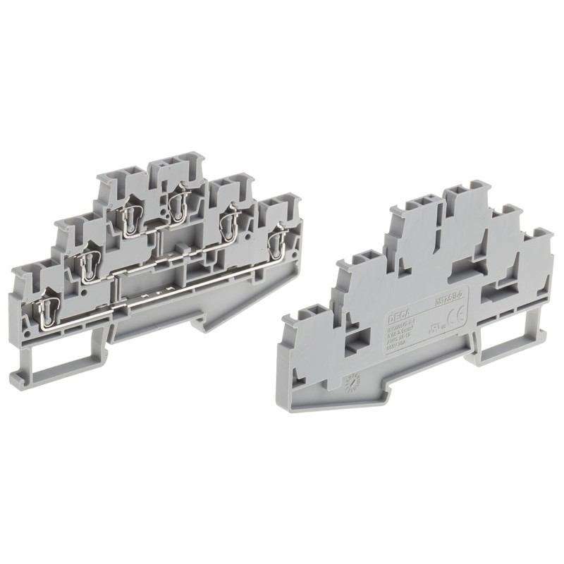 10 pcs - RS PRO Grey Feed Through Terminal Block, 2.5mm²