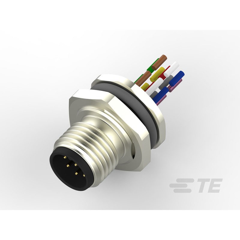 1 pcs - TE Connectivity Circular Connector, 8 Contacts, Rear Mount, M12 Connector, Plug, Male, IP67