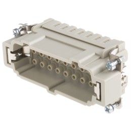 1 pcs - Han E Series size 16 A Connector Insert, Male, 16 Way, 16A, 500 V