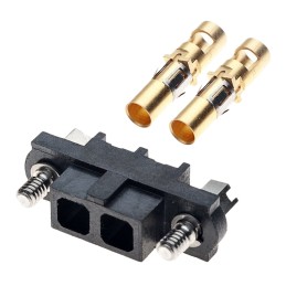 1 pcs - HARWIN Datamate Mix-Tek Series Straight Cable Mount PCB Socket, 2-Contact, 1-Row, 4mm Pitch, Crimp Termination