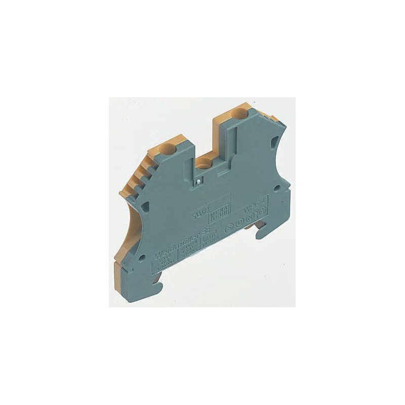 100 pcs - Weidmuller 2-Way WPE 4 Earth Block, 10 - 22 AWG Wire, Screw Down, Wemid Housing, ATEX