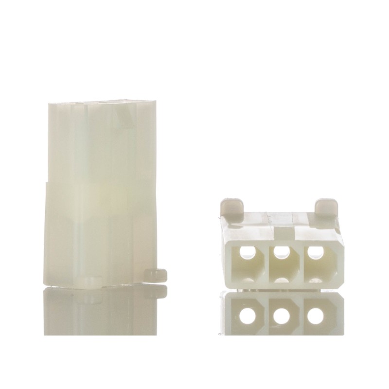 10 pcs - Molex Male Connector Housing, 4.8mm Pitch, 3 Way, 1 Row