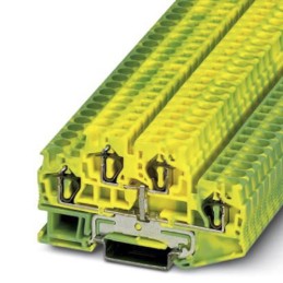 1 pcs - Phoenix Contact STTB 4-PE Series Green/Yellow Feed Through Terminal Block, 0.08 - 6mm², Double-Level, Spring