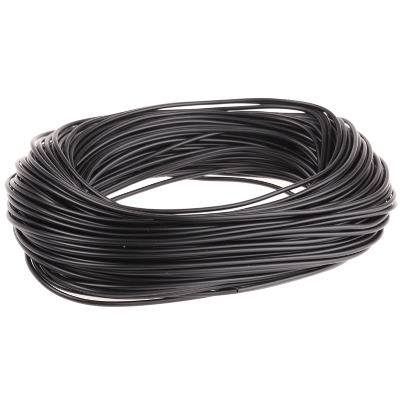 1 Bag of 50 M - RS PRO PVC Black Cable Sleeve, 2mm Diameter, 50m Length