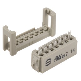 10 pcs - HARTING 14-Way PCB Header for Cable Mount, 2-Row