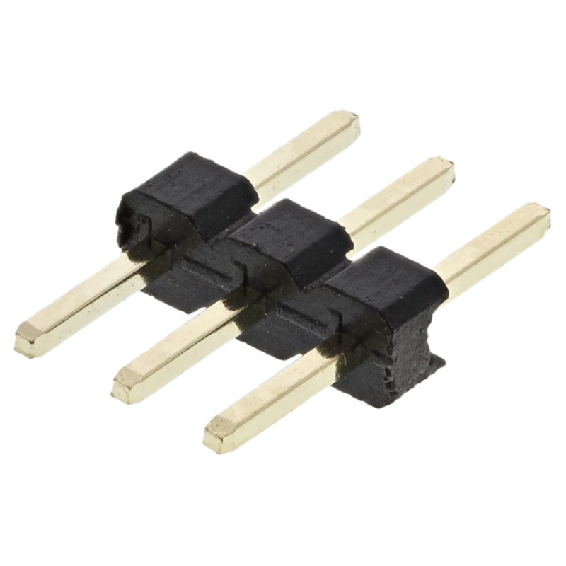 10 pcs - HARWIN M22 Series Straight Through Hole Pin Header, 3 Contact(s), 2.0mm Pitch, 1 Row(s), Unshrouded