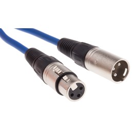 1 pcs - RS PRO Female 3 Pin XLR to Male 3 Pin XLR Cable, Blue, 1m