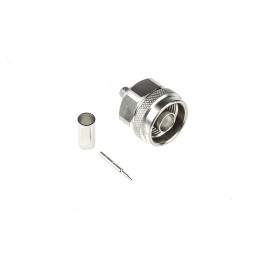 1 pcs - Telegartner, Plug Cable Mount N Connector, 50Ω, Crimp Termination, Straight Body