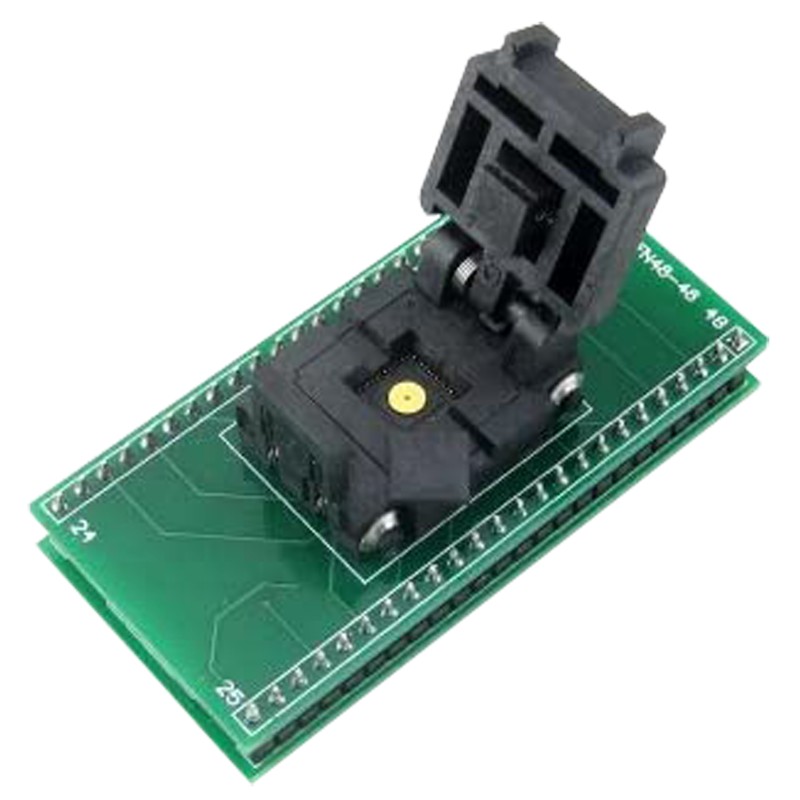 1 pcs - Seeit 0.5mm Pitch IC Socket Adapter, 48 Pin Female QFN to 48 Pin Male DIP
