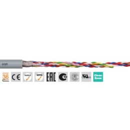 50 pcs - Igus chainflex CF211 Data Cable, 8 Cores, 0.5 mm², Screened, 50m, Blue PVC Sheath, 20 AWG