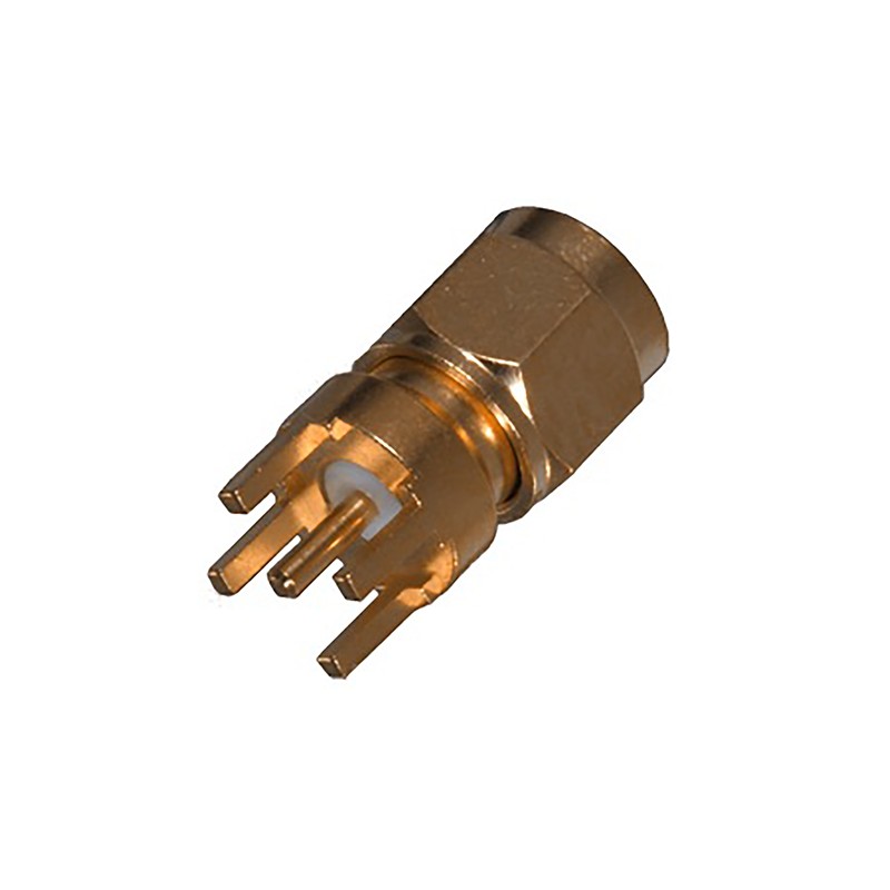 1 pcs - Cinch Connectors SMA Series, Plug PCB Mount SMA Connector, 50Ω, Solder Termination, Straight Body