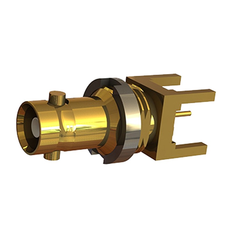 1 pcs - COAX Connectors, Plug PCB Mount Micro BNC Connector, 75Ω, Solder Termination, Straight Body